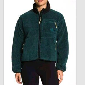 The North Face Extreme Pile Fleece Jacket Ponderosa Green Zip COAT